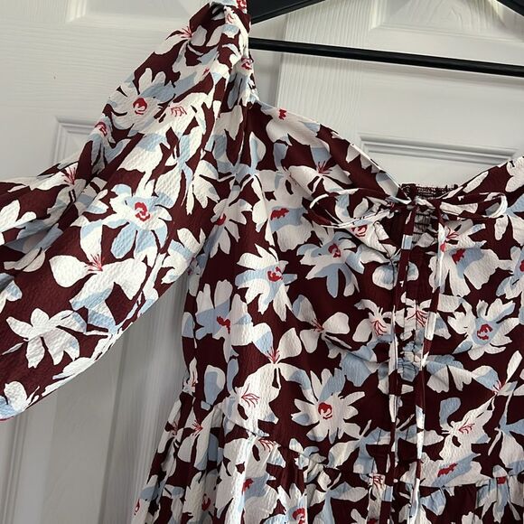Free Assembly Ruched Halter Dress with Puff Sleeves - Picture 8 of 16